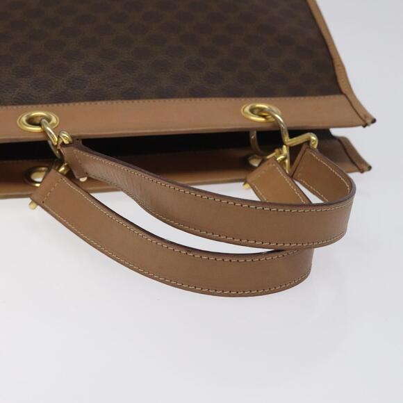 CELINE Macadam Canvas Hand Bag Pvc Leather Brown Gold - Picture 7 of 12